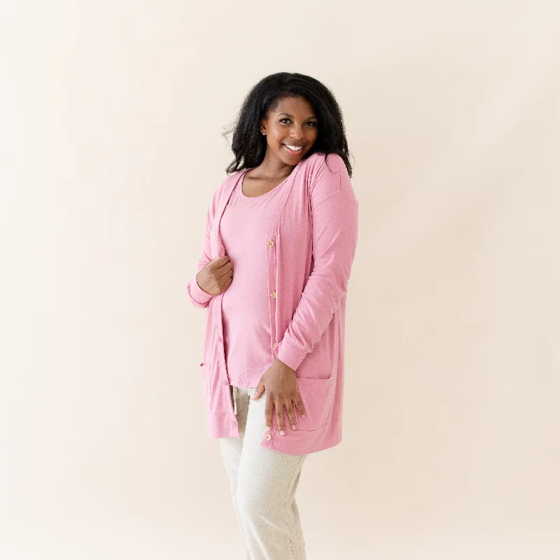 Elegant Wear Stunning fashion Bamboo Jersey Adult Cardigan in Apple Blossom