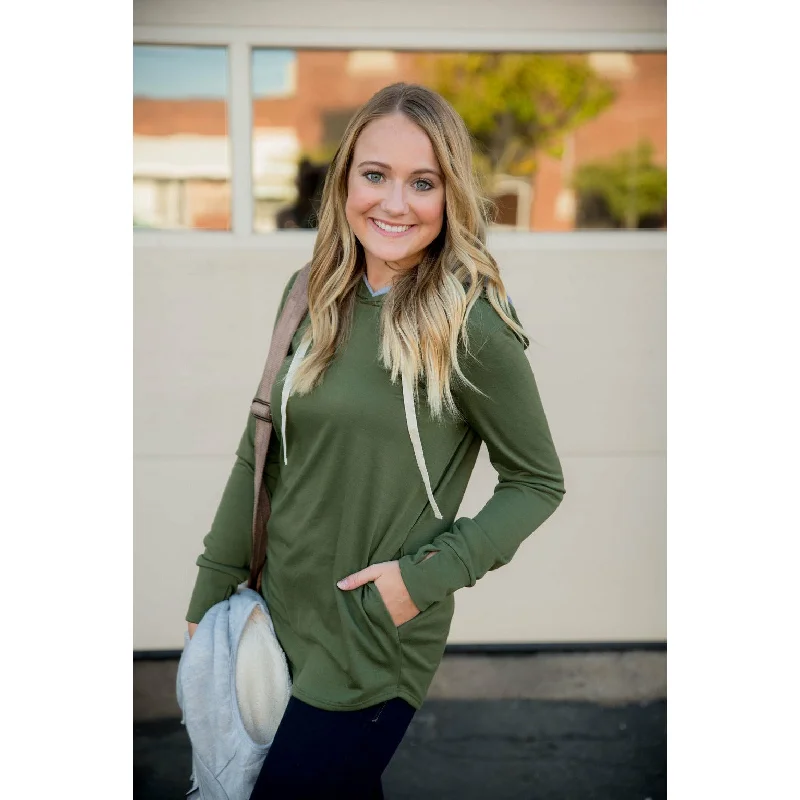 Weekend Style High-neck HoodieBasic Double Hoodie