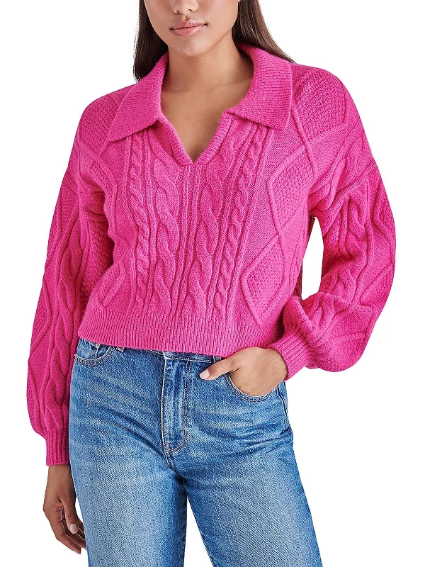 Soft Layers  Slouchy fit sweater Cay Womens Cable Knit Collared Pullover Sweater