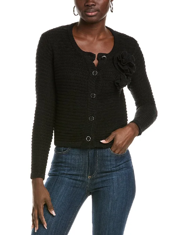 Relaxed Chic Knit Sweater with Zipper Central Park West Leo Cardigan