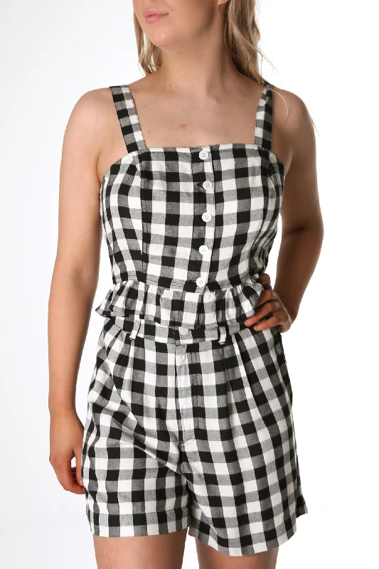 Smart Casuals Activewear women’s tank top Checkers Top Black