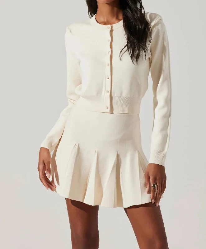 Stylish Jackets  Textured wool sweater Denisa Cardigan In Cream