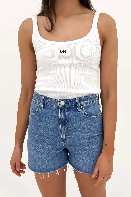 Effortless Wear Halter neck tank top for women Essential Cami Twitch White