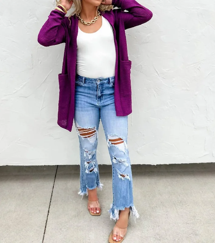 Lounge Wear Patchwork Fall Lola Cardigans In Purple