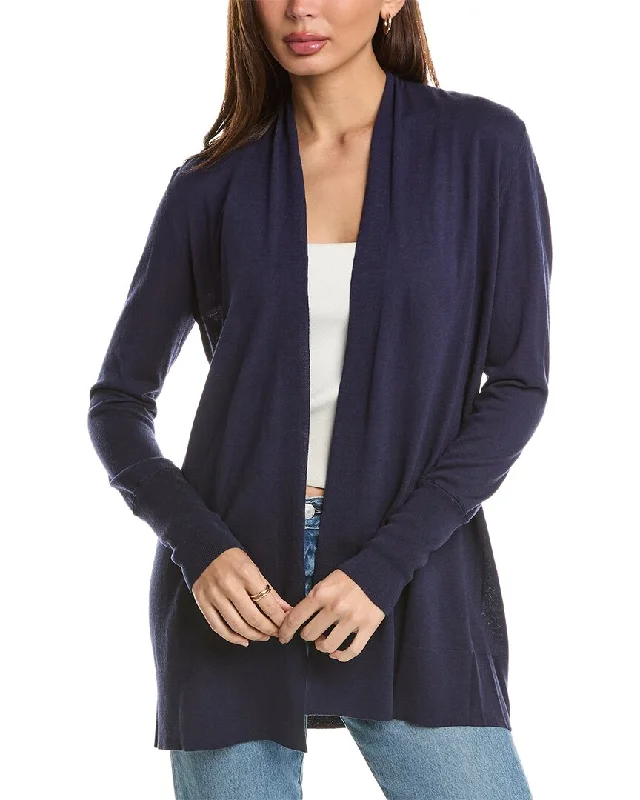 Stylish Wear Knit Kimono Forte Cashmere Easy Silk & Cashmere-Blend Cardigan