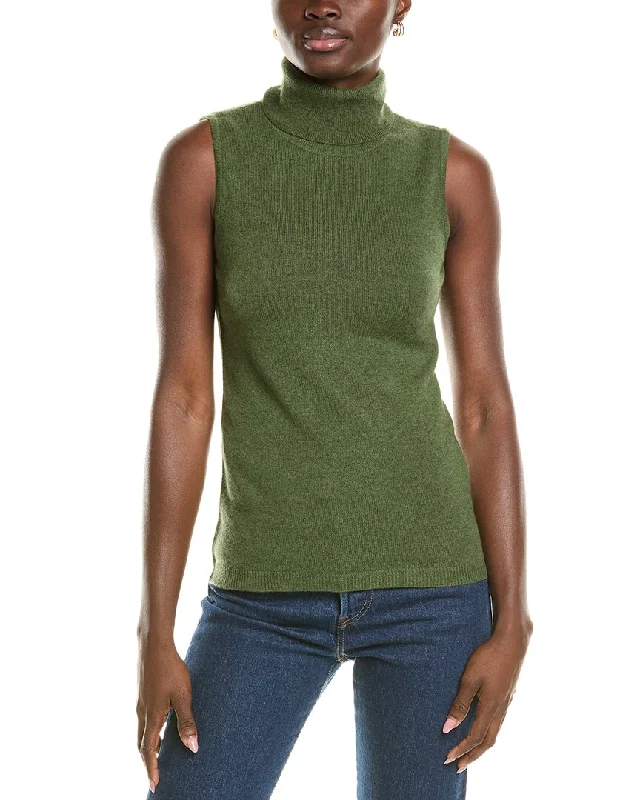 Minimal Comfort Knit-dress Forte Cashmere Sleeveless Turtleneck Cashmere Sweater