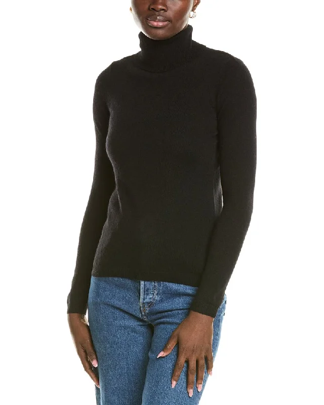 Cozy Chic Cozy-knit Forte Cashmere Turtleneck Cashmere Sweater