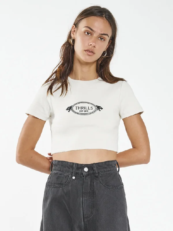 Cozy Shirts Printed women’s t-shirts From The Beginning Baby Crop Tee - Heritage White