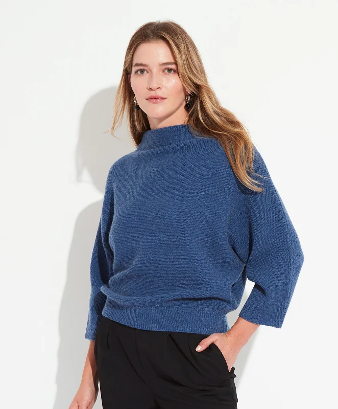 Summer Comfort Cowl Neck Knit Sweater Funnel Neck Sweater