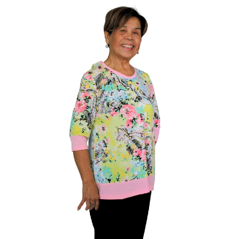 Weekend Style Affordable selection Georgia Adaptive Top - Pink/Yellow