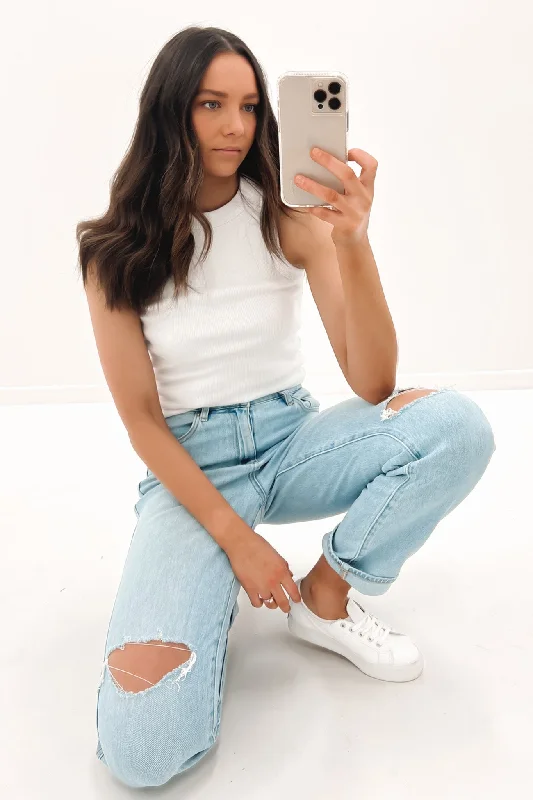 Comfy Chic Women’s crop tank top Greta Tank White