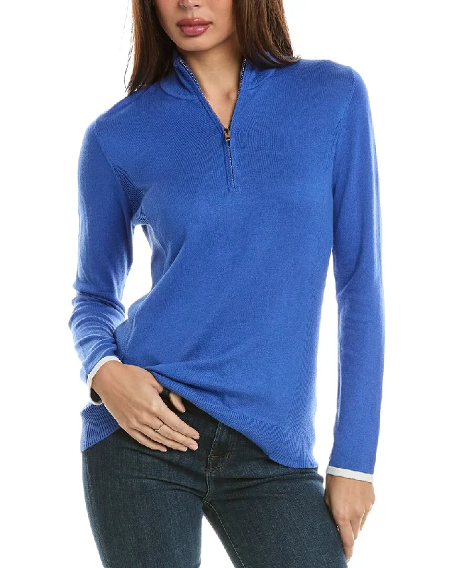 Relaxed Dresses Soft wool sweater Hannah Rose Tee Time Cashmere-Blend 1/4-Zip Pullover Relaxed Dresses Soft wool sweater Hannah Rose Tee Time Cashmere-Blend 1/4-Zip Pullover