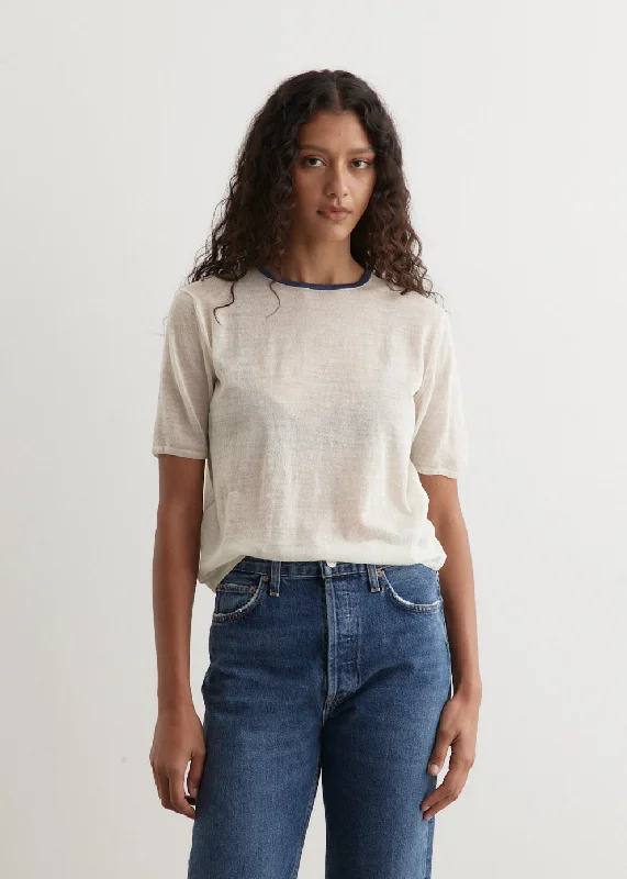 Cozy Lounge Wear Women's graphic t-shirts Hard Twist High Gauge Wool Silk Knit T-Shirt Cozy Lounge Wear Women's graphic t-shirts Hard Twist High Gauge Wool Silk Knit T-Shirt