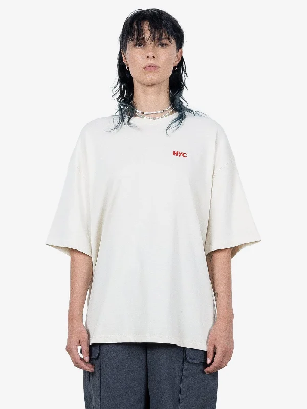 Trendy Dresses Women’s t-shirt with pockets HYC Oversized Tee - Heritage White