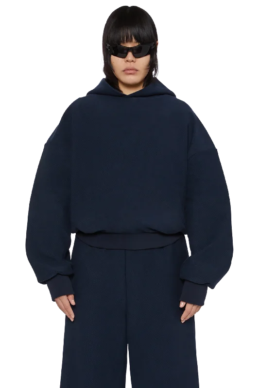Chic Relaxation Cozy Hooded Sweatshirt V2 Loopback Hoodie in Ink