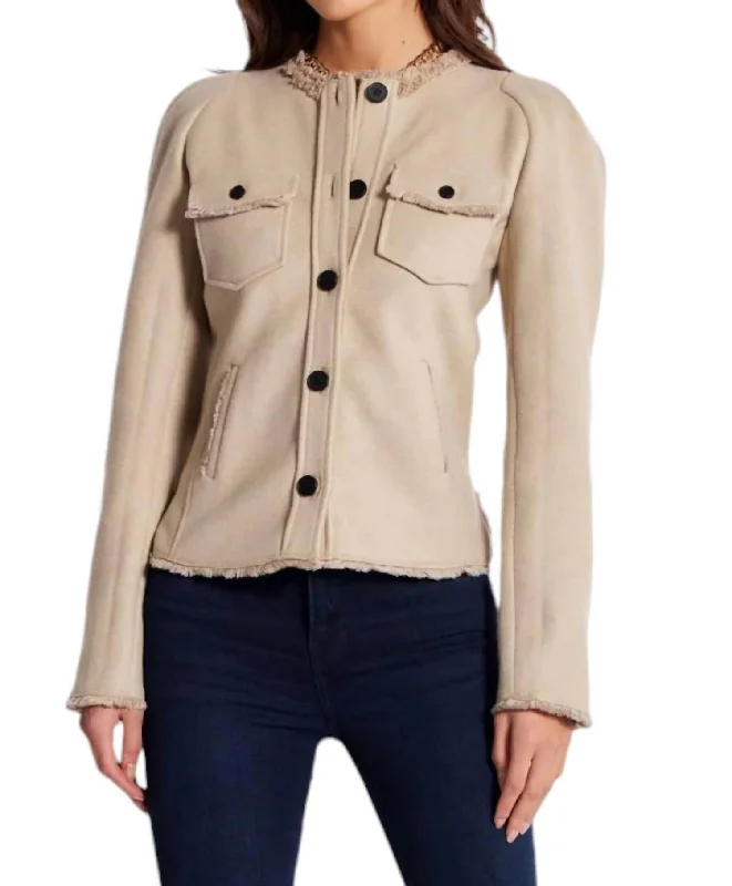 Versatile Wear Knit with Contrast Sleeves Ivy Coatigan In Camel