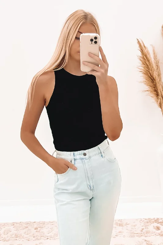 Fashion Comfort Plain cotton tank top for women Jaida Tank Black