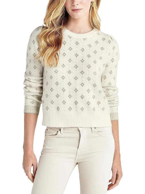 Soft Fabrics Knit Skirt Set Keira Womens Wool Blend Metallic Pullover Sweater