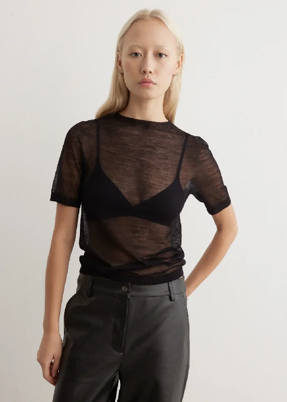 Soft Textures Eco-friendly women’s t-shirt Kemon Seamless Sheer Knit T-Shirt
