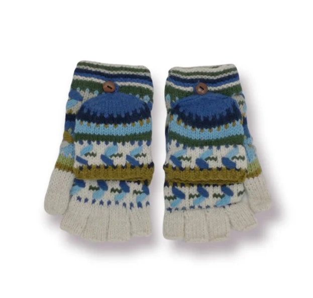 Casual Elegance Embroidered Hoodie La Paz Convertible Fingerless Gloves