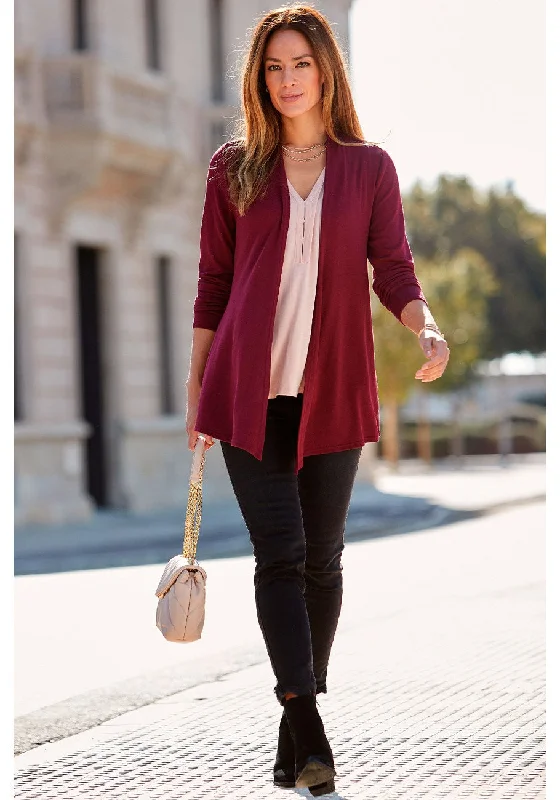 Smart Comfort Belted Knit Cardigan LASCANA Women's Long Sleeve Open Cardigan