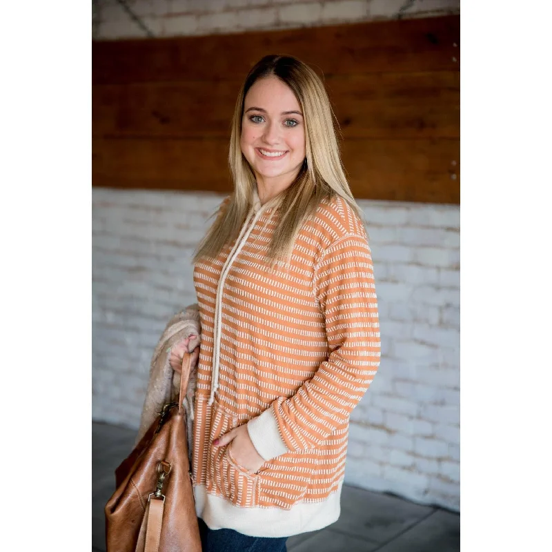 Cozy Lounge Wear Graphic print Little Striped Hoodie