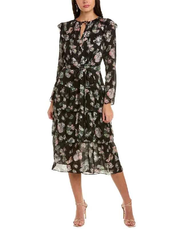 Everyday Style Colorblock dress Marchesa Notte Tiered Midi Dress