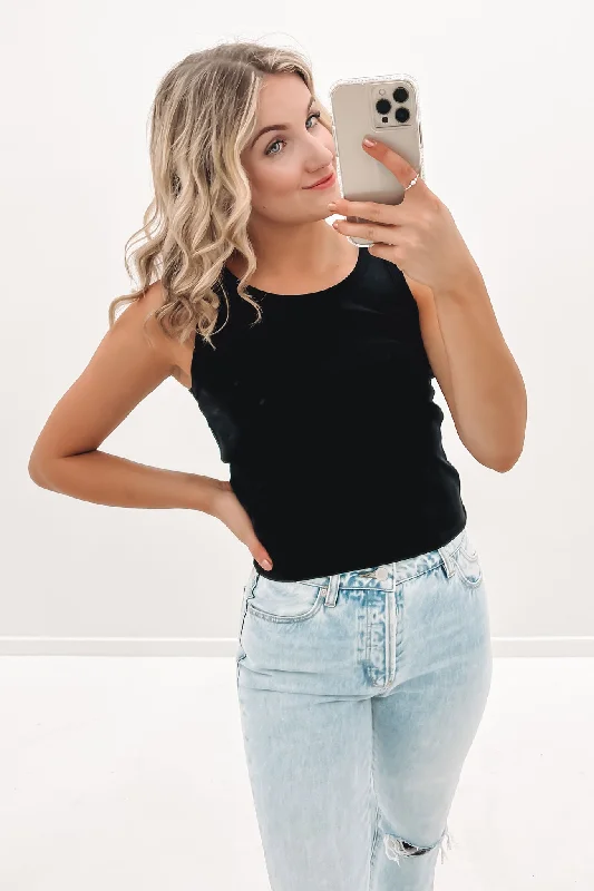 Chic Outfits Women's v-neck sleeveless top One Of Each Baby Tank Black