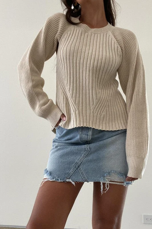 Simple Comfort Romantic and sweet Open Back Knit Top