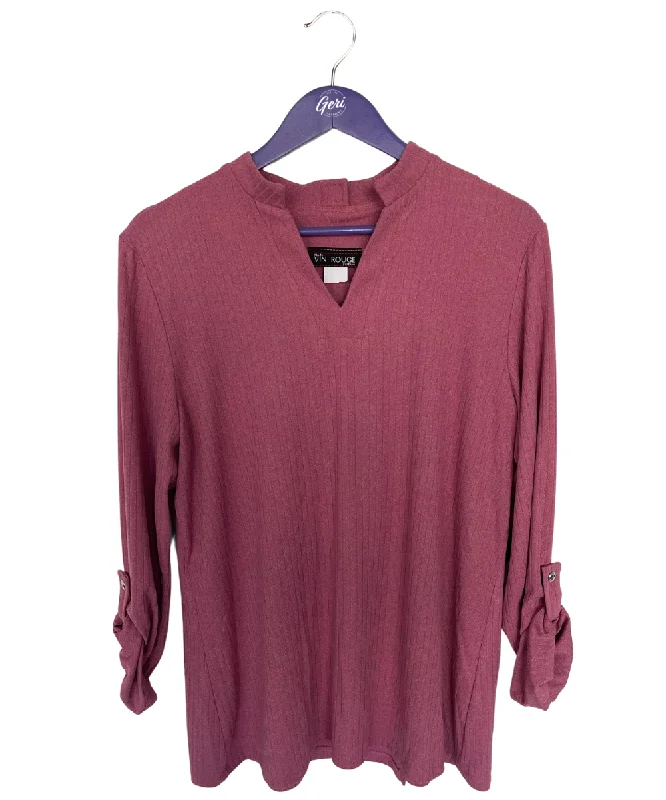 Relaxed Fit Wear Sports zipper style Patricia Adaptive Top - Rose Pink