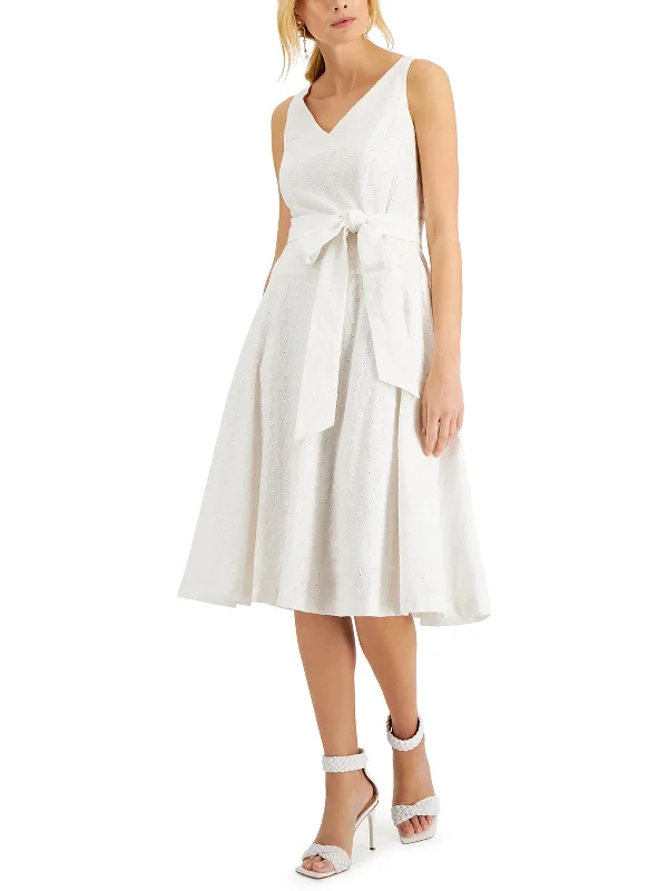 Easygoing Fashion Empire-line dress Petites Womens Cotton Knee Length Fit & Flare Dress