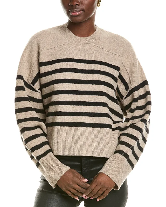 Cozy Chic Wear Preppy rag & bone Bridget Stripe Crewneck Wool-Blend Sweater