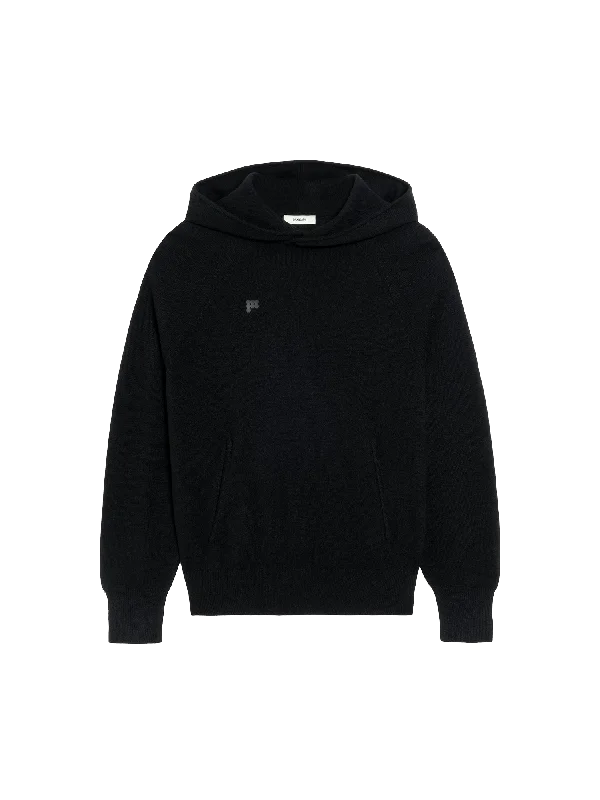 Comfy Dress Neon Hoodie Womens Recycled Cashmere Hoodie—black