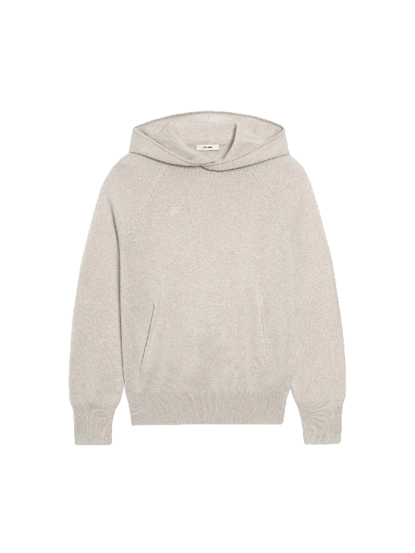 Effortless Looks Sport chic Womens Recycled Cashmere Hoodie—oatmeal