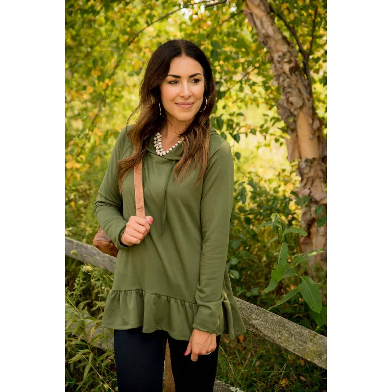 Cozy Pants High-neck HoodieRuffle Bottom Hoodie