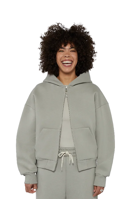 All-Day Wear Soft-touch Hoodie V2 Zipped Hoodie in Smoke