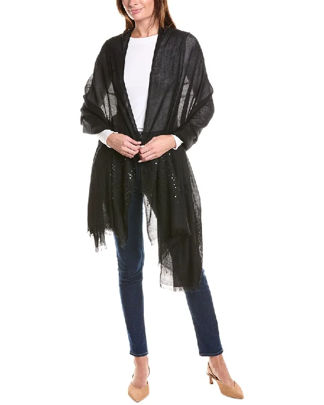 Relaxed Fashion  Lightweight cotton sweater sofiacashmere Sequin Cashmere Wrap