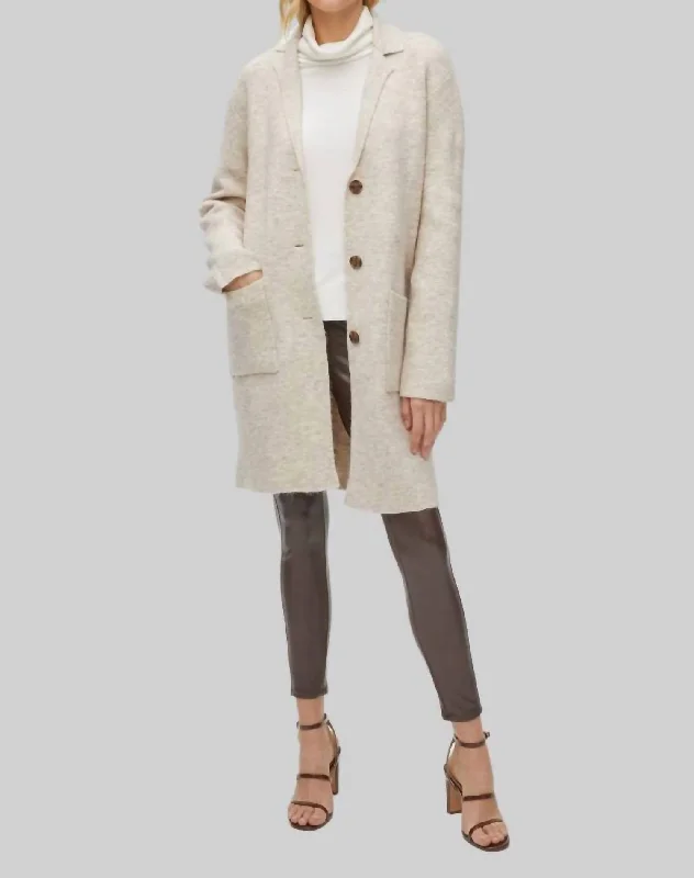 Comfy Chic Knitted Sweater Dress Sumi Knit Coatigan In Oatmeal