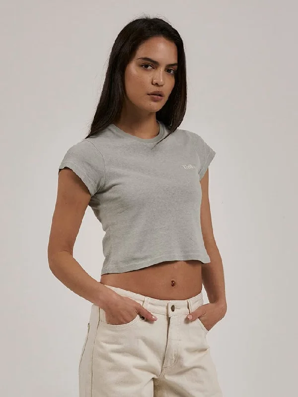 Chic Relaxation Funny women’s t-shirts Tempo Hemp Mini Tee - Sage Grey