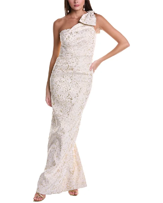 Easy Style Spaghetti strap dress Teri Jon by Rickie Freeman One-Shoulder Gown
