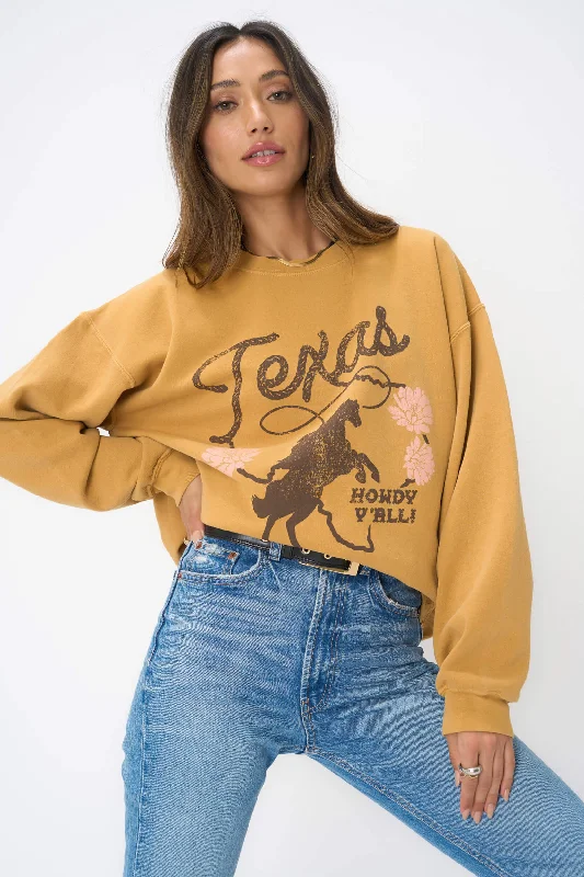 All-Day Wear Lazy style Texas Y'all Sweatshirt
