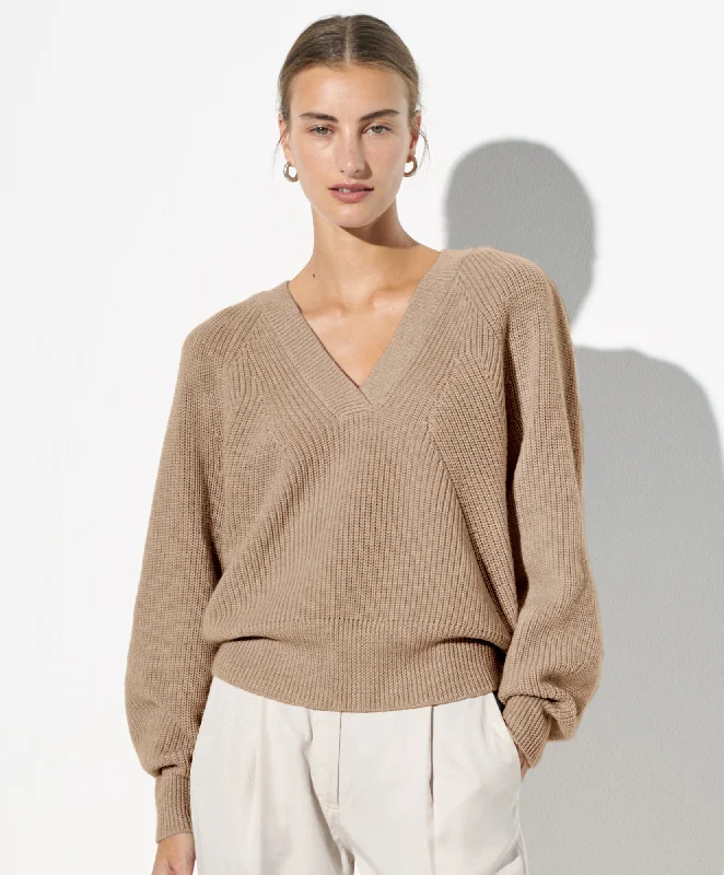 Comfortable Tops Knit Sweater with Pockets The Must-Have V