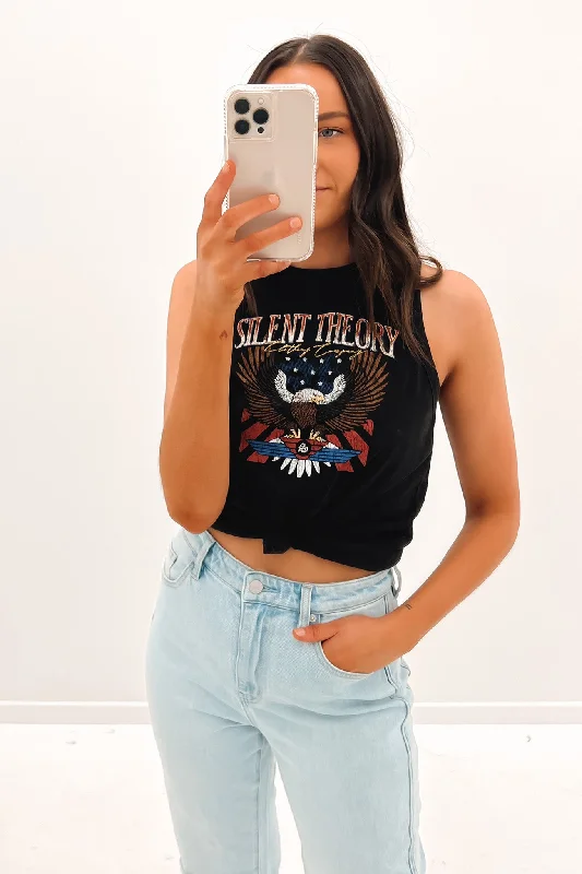 Easygoing Fashion V-neck tank top for women Thunder Tank Washed Black