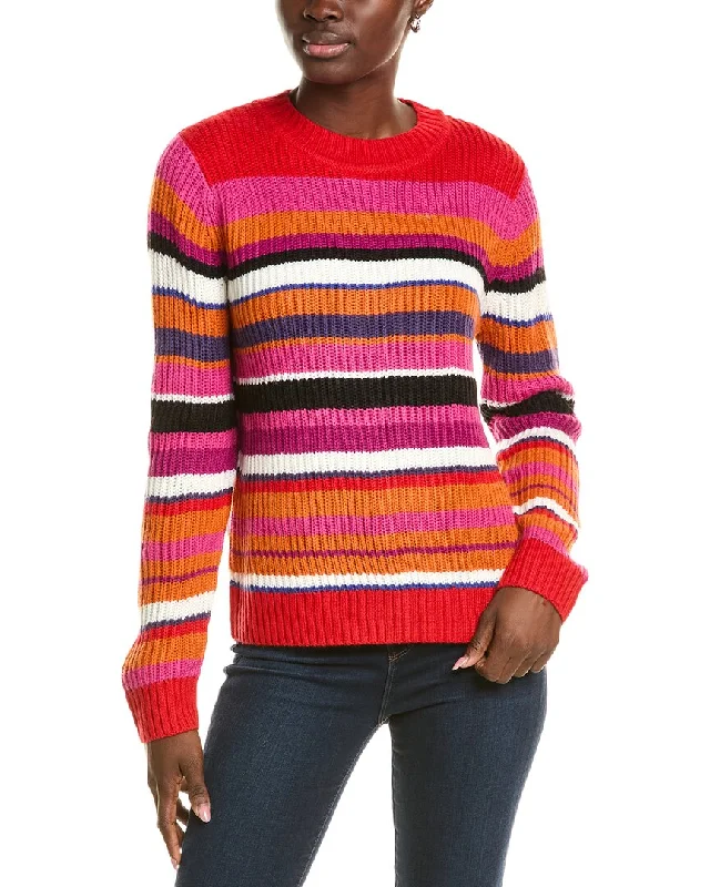 Classic Comfort Striped tyler böe Drop Mock Stripe Wool-Blend Sweater