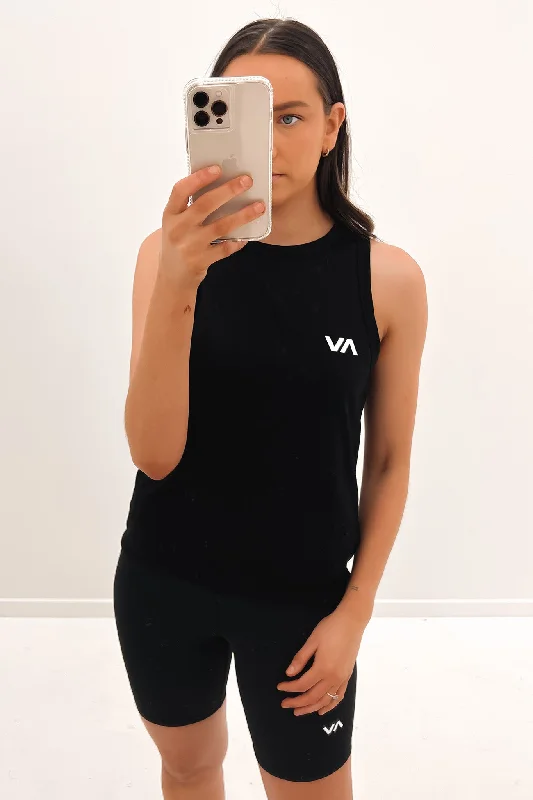 Relaxed Dresses Women’s tunic tank top VA Muscle Workout Tank Top Black 2