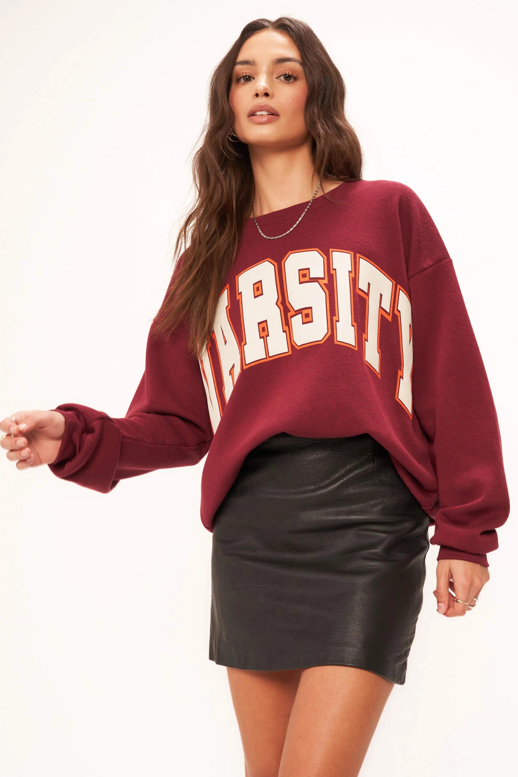 Versatile Outfits Street sports style Varsity Sweatshirt