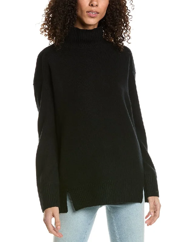 Fashionable Ease Knitted Vest Top Vince Donegal Side Slit Cashmere Sweater