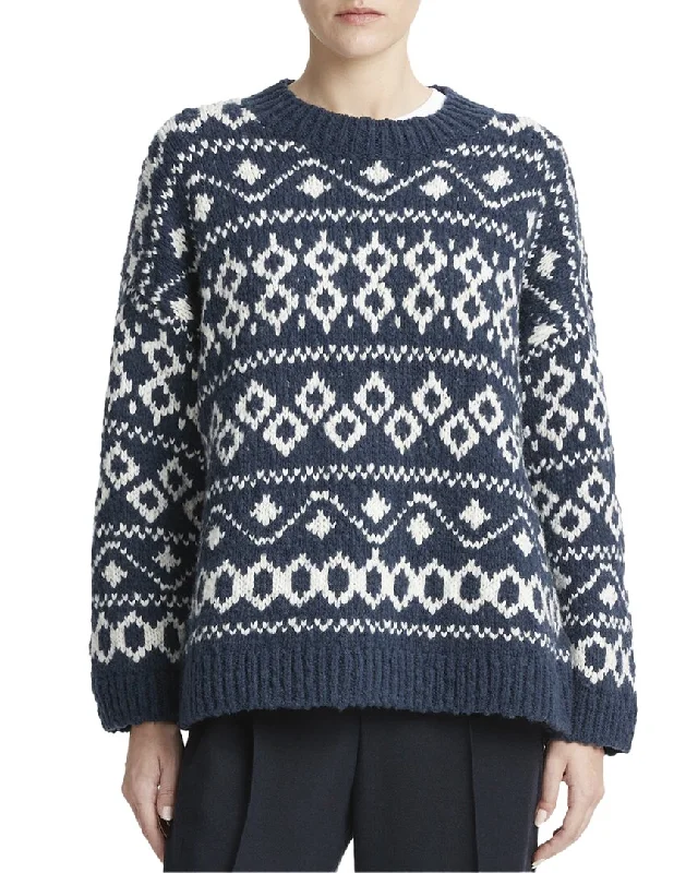 Casual Fit Wear Multi-colored Vince Nordic Fair Isle Wool-Blend Sweater