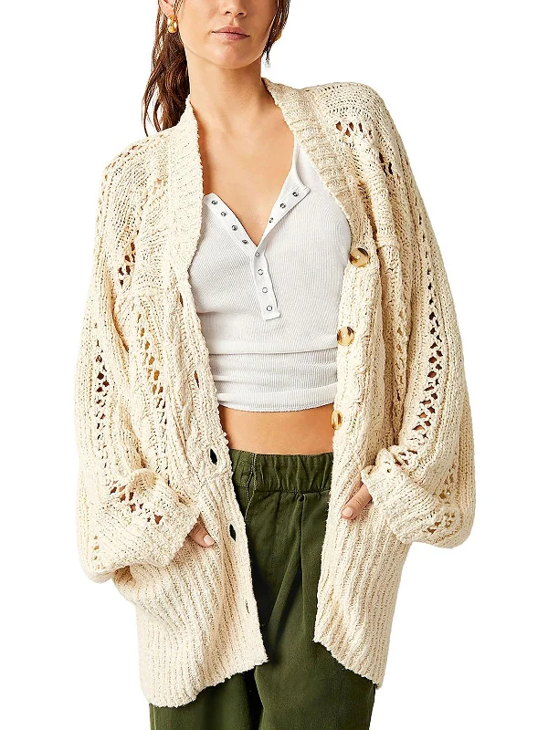 Layered Comfort Knit Wrap Sweater Womens Cable Knit Long Sleeves Cardigan Sweater