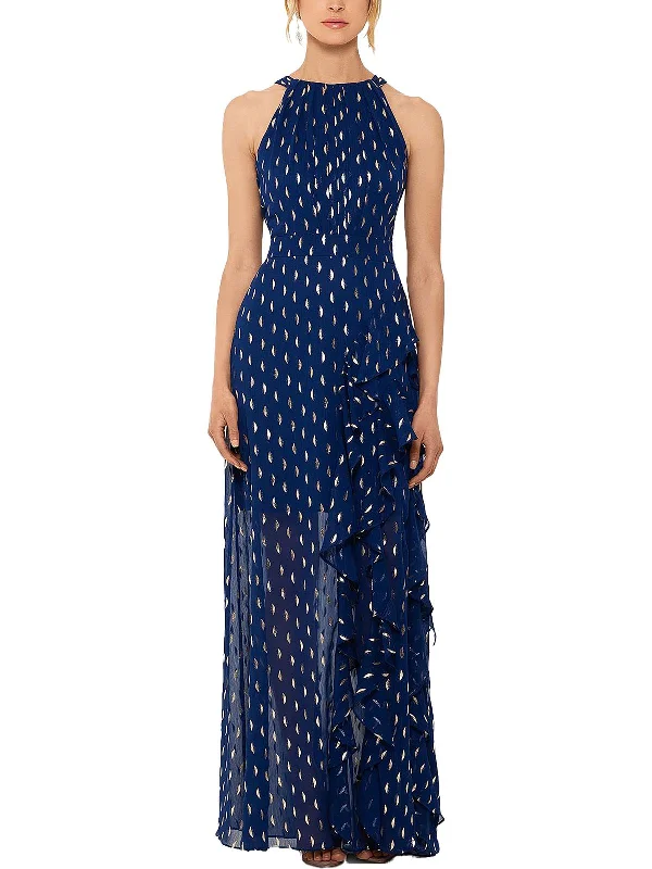Soft Looks Lace-up dress Womens Chiffon Halter Evening Dress